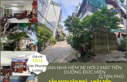 CỰC HIẾM Bán nhà HXH 2 Mặt tiền Dương Đức Hiền 65m2, 1Lầu+ST, 7.5tỷ